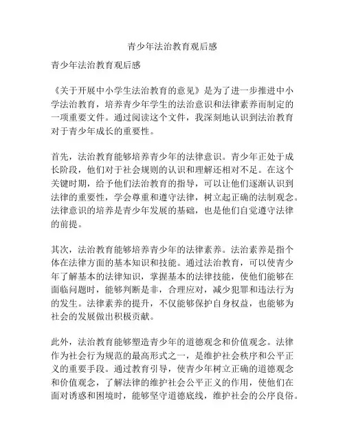 青少年法治教育观后感