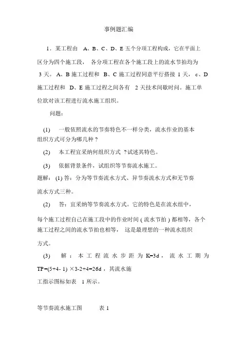 一级建造师案例分析题超经典(有解题思路)