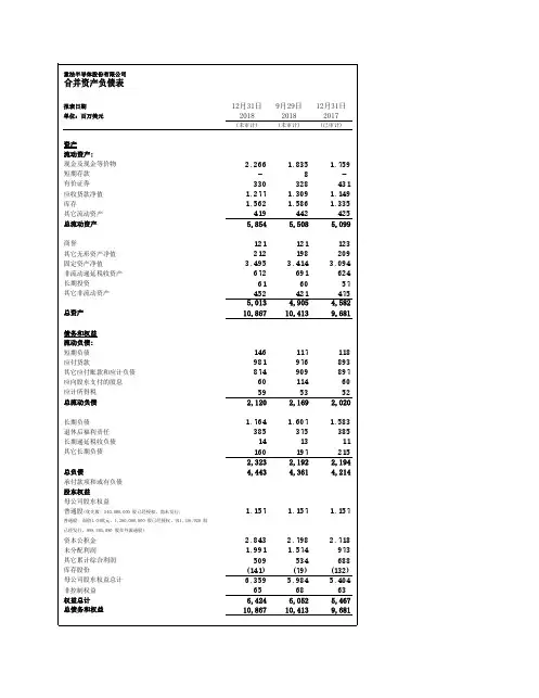 新闻稿_18年四季度合并资产负债表