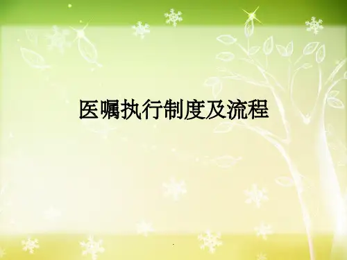 医嘱执行制度ppt课件
