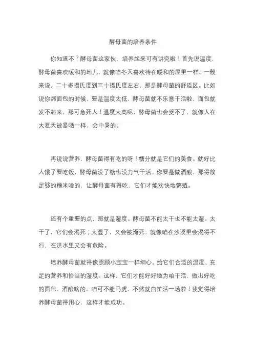 酵母菌的培养条件