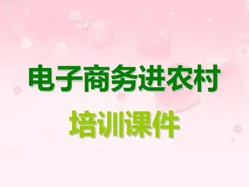 电子商务进农村培训PPT课件