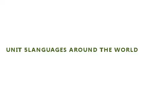 2019秋新版人教版高中英语必修一课件UNIT 5 LANGUAGES AROUND THE WORLD