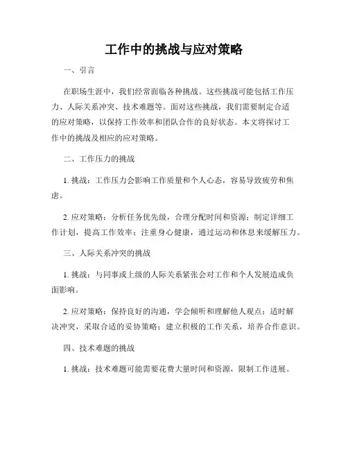 工作中的挑战与应对策略