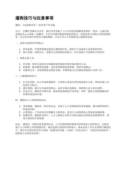 遛狗技巧与注意事项