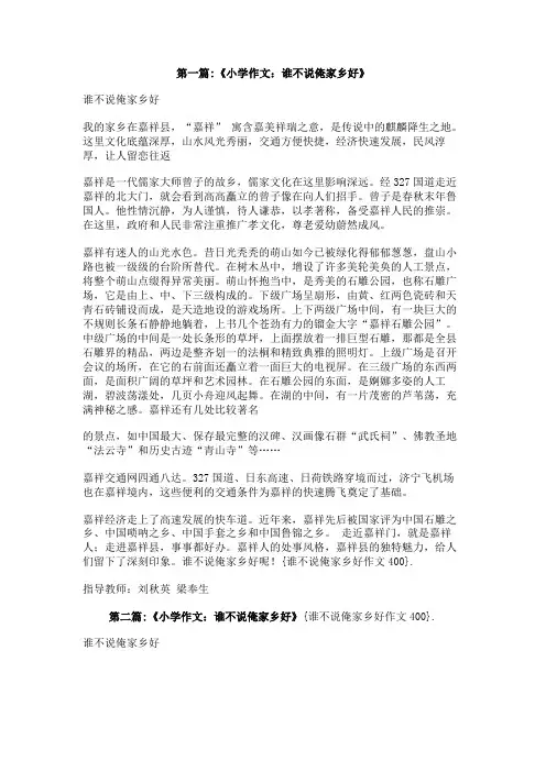 谁不说俺家乡好作文400