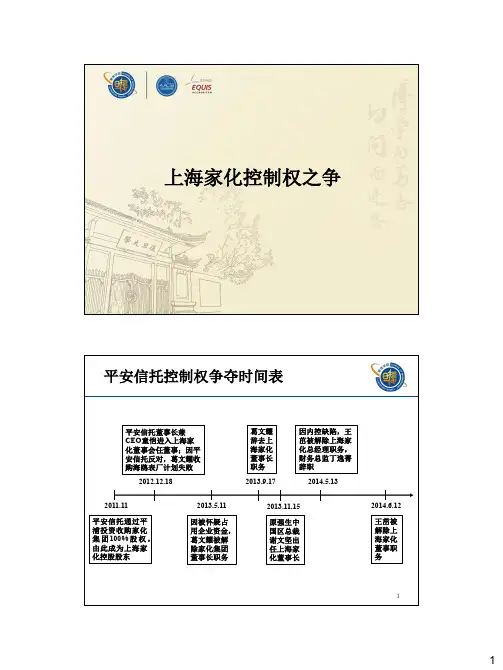 上海家化控制权之争_20140614-复旦大学管理学院