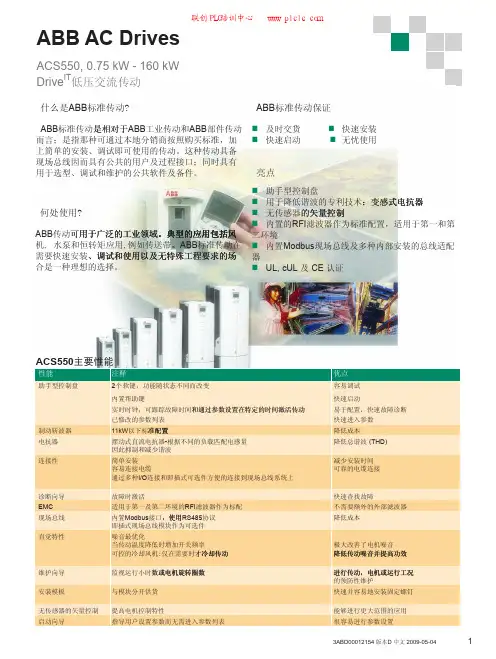 ABB变频器ACS550简易说明