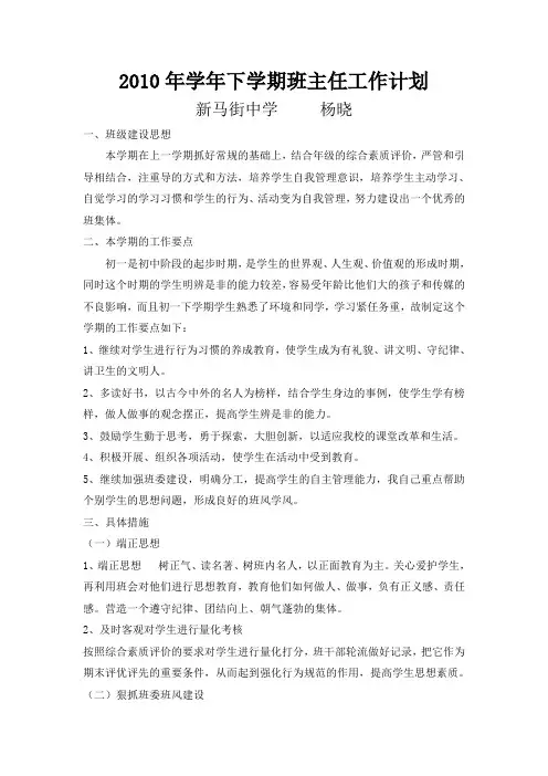 2010年工作总结和计划