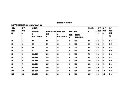 国标法兰尺寸标准