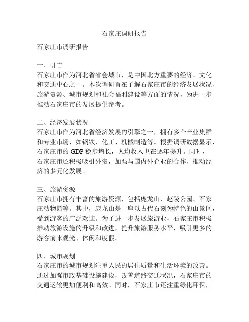 石家庄调研报告