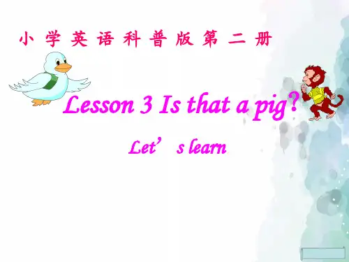 科普版-英语-三下-Lesson 3  Is that a pig？ 名校课件