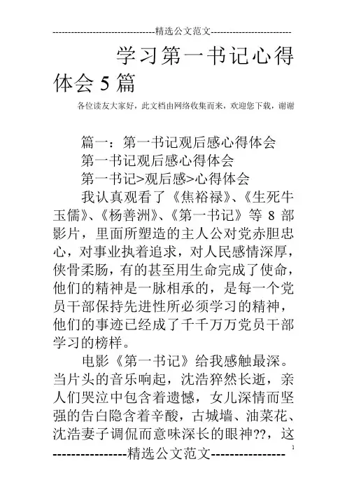 学习第一书记心得体会5篇