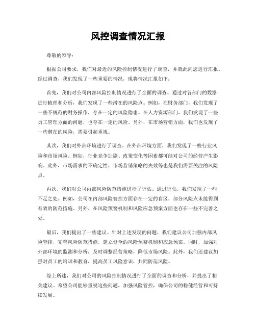 风控调查情况汇报