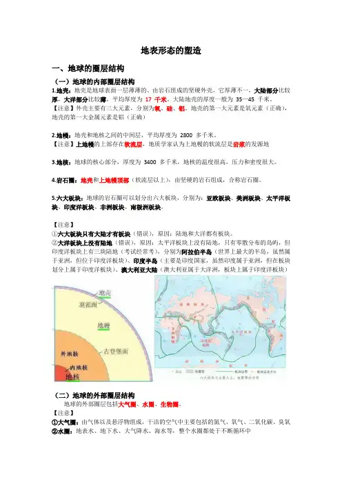 地表形态的塑造