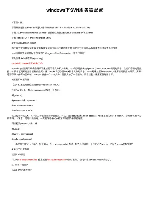 windows下SVN服务器配置