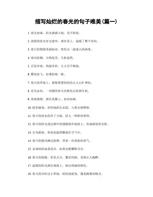 描写灿烂的春光的句子唯美(精选两篇)