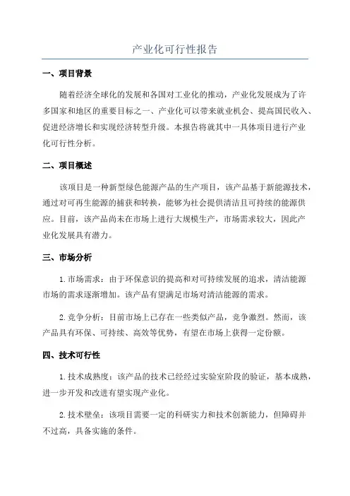 产业化可行性报告