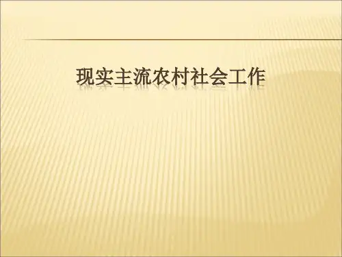 农村社工3——主流农村社会工作