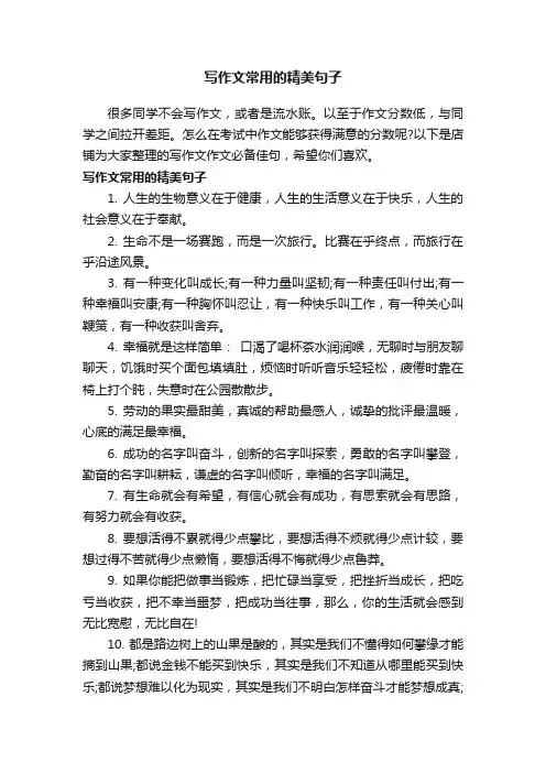写作文常用的精美句子