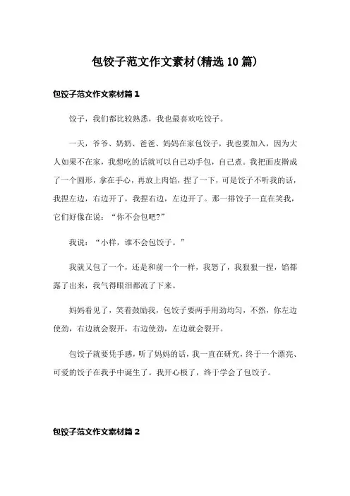 包饺子范文作文素材(精选10篇)