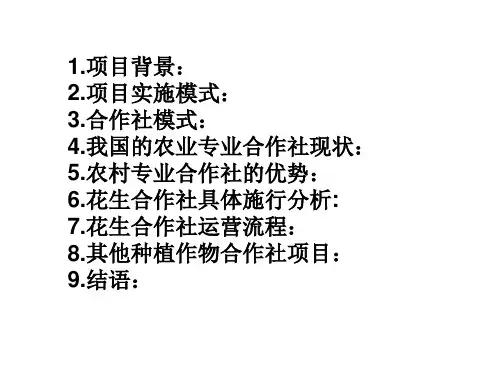 花生合作社方案ppt课件