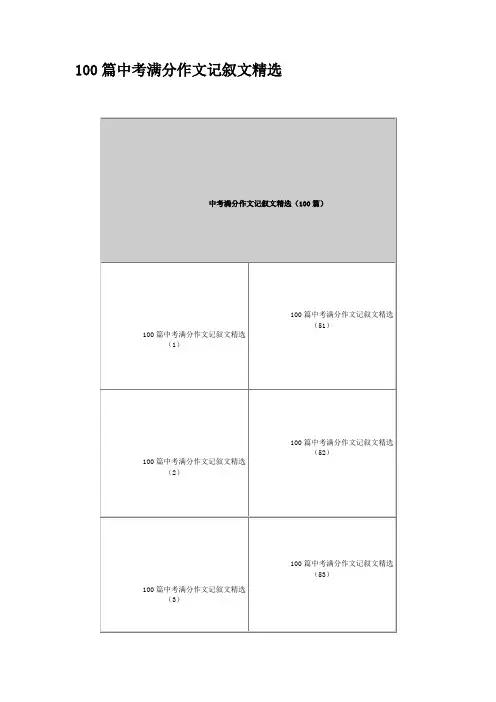 100篇中考满分作文记叙文精选(2)