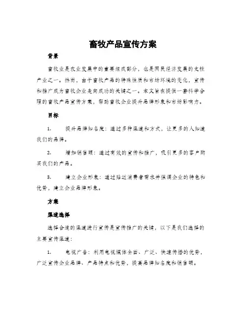畜牧产品宣传方案