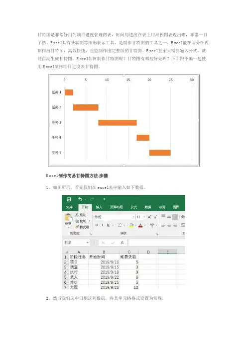 Excel如何在两分钟内制作完整的甘特图