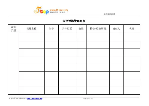 安全设施管理台帐