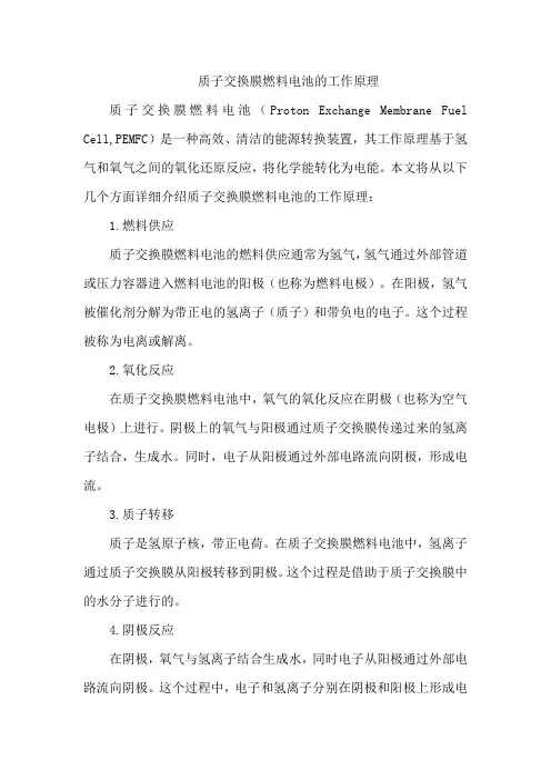 质子交换膜燃料电池的工作原理