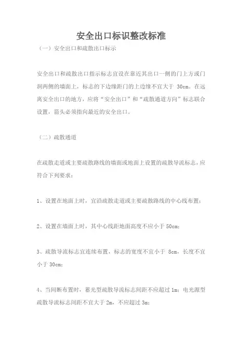 安全出口标识整改标准