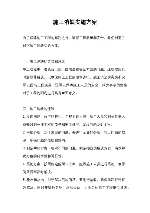 施工消缺实施方案