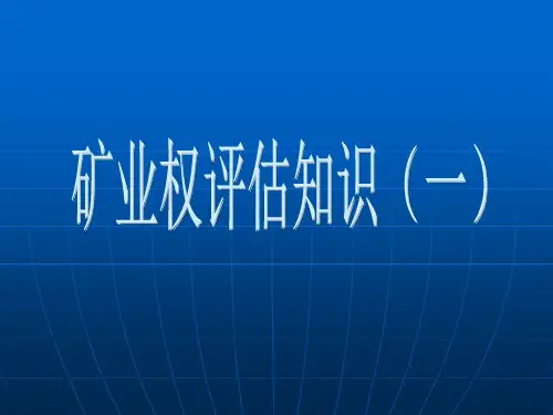 矿业权评估知识(一)