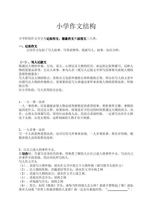 小学 小学作文结构