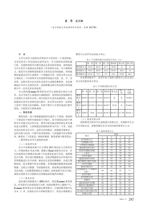 聚类算法在学生成绩分析中的应用