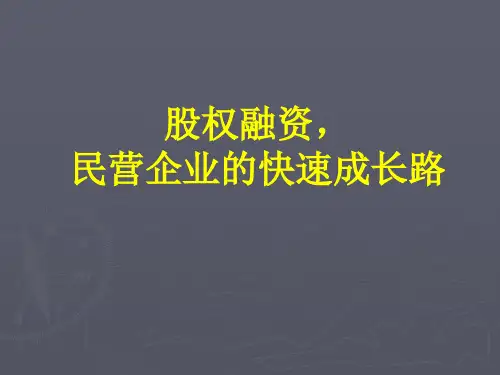 股权融资介绍-精品课件