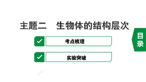 2020年福建中考生物复习主题二 生物体的结构层次