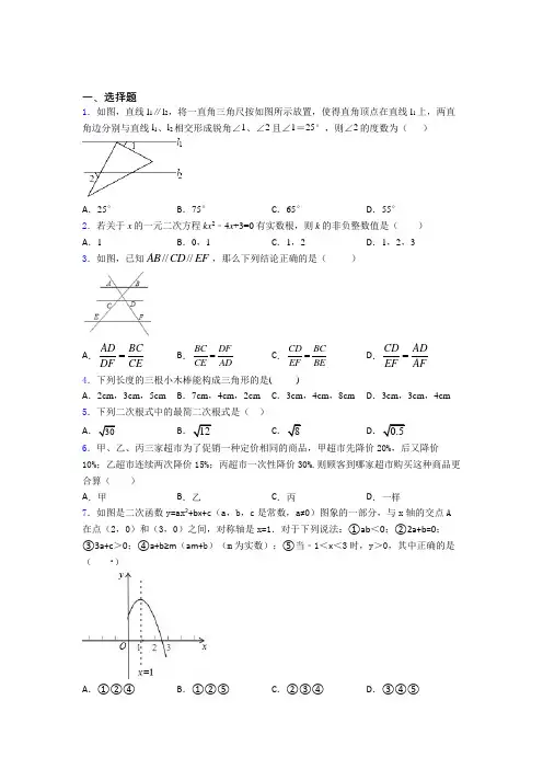 【精选试卷】深圳西丽湖世纪星学校中考数学专项练习经典练习题(培优练)