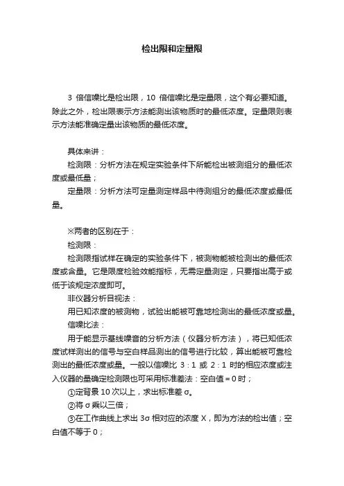 检出限和定量限