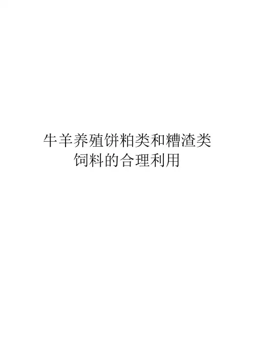 牛羊养殖饼粕类和糟渣类饲料的合理利用
