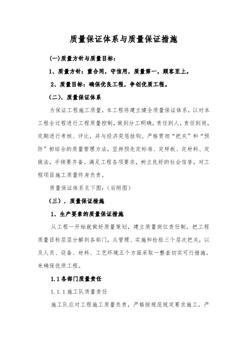 质量保证体系与质量保证措施