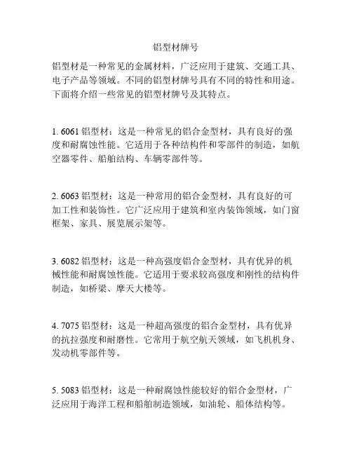 铝型材牌号
