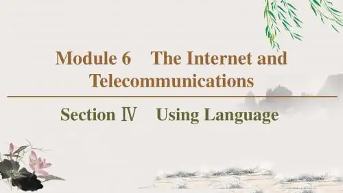 2020同步外研英语必修1新突破(课件+讲义+精练)：Module 6 Section Ⅳ Using Language