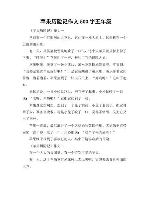 苹果历险记作文500字五年级