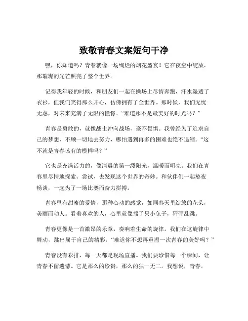 致敬青春文案短句干净