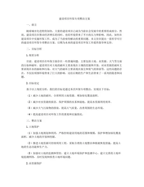 建设项目环保专项整治方案