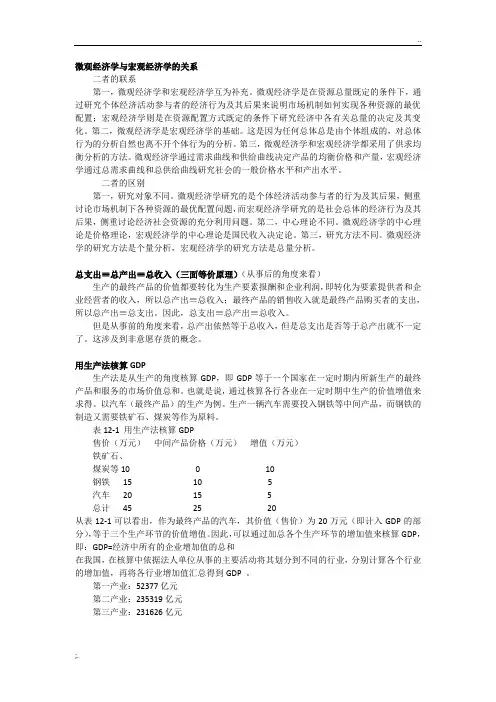 微观经济学与宏观经济学的关系