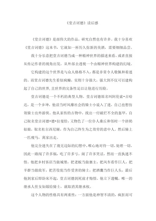 《堂吉诃德》读后感