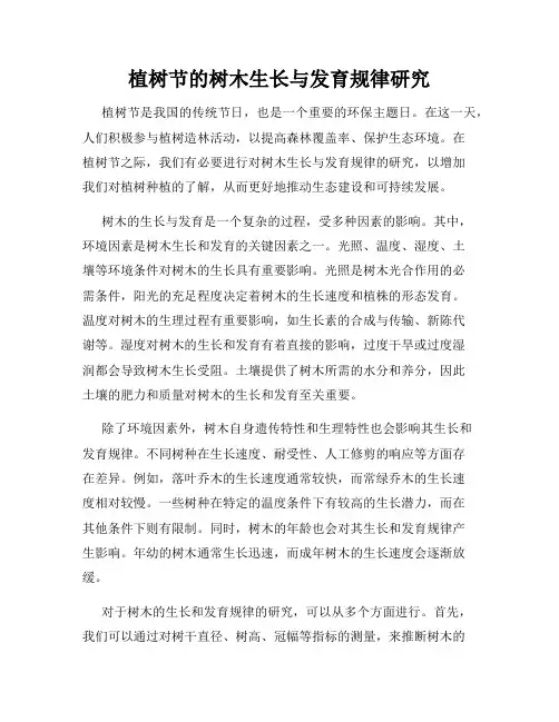 植树节的树木生长与发育规律研究